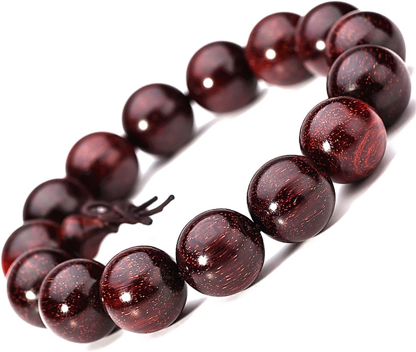 YYfashion Collection High Density Lobular Red Sandalwood 12mm beads/ Tibetan Buddhist Prayer Mala Bracelet with free pack box