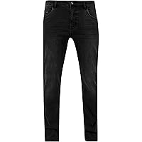 Urban Classics Pantaloni in Denim Elasticizzati Jeans, Nero Washed