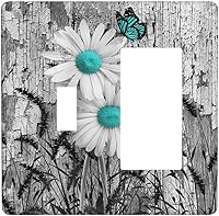 Vista 61 de Cubierta de Pared de Interruptor y Toma de Corriente de 1 Gang de Patrón Texturizado de Mármol Turquesa Oscuro Azul Gris Moderno Abstracto de Lujo