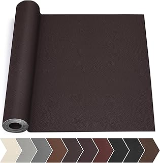 Leather Repair Tape, 17 X 79 in Leather Repair Kit for Furniture, Self Adhesive Repairing Patch Large Vinyl Patch Tape for Sofa, Car Interior, Couch, Car Interior, Car Seats(Dark Brown)