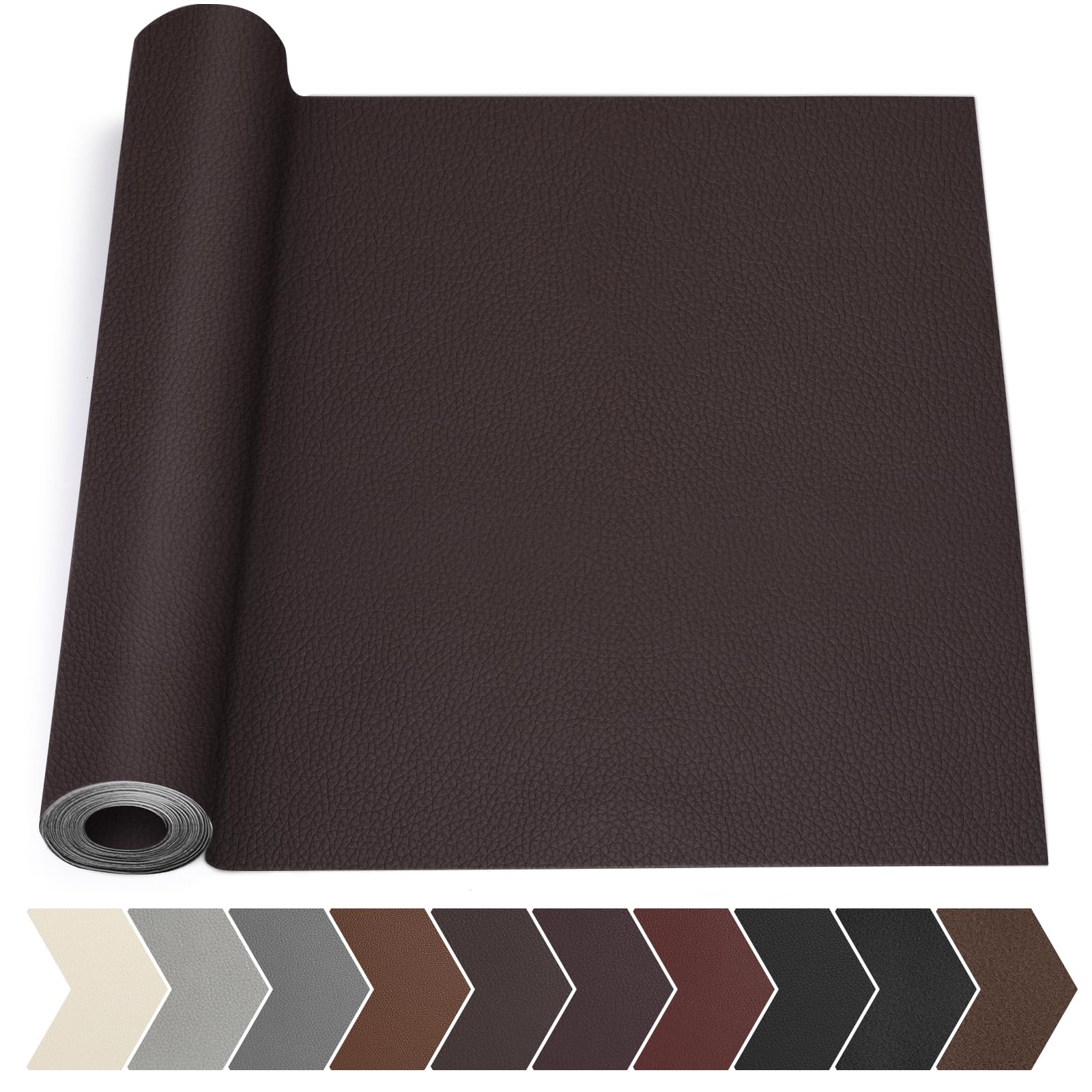 Fadoub Leather Repair Tape, 17 X 79 in Leather Repair Kit for Furniture, Self Adhesive Repairing Patch Large Vinyl Patch Tape for Sofa, Car Interior,