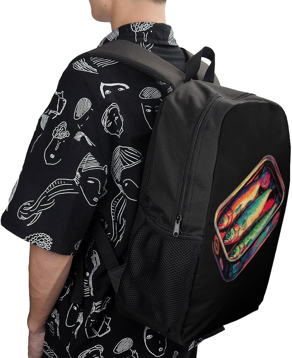 Sardine Can Travel Backpack 17 Inch Casual Daypack Bag with Adjustable Shoulder Straps