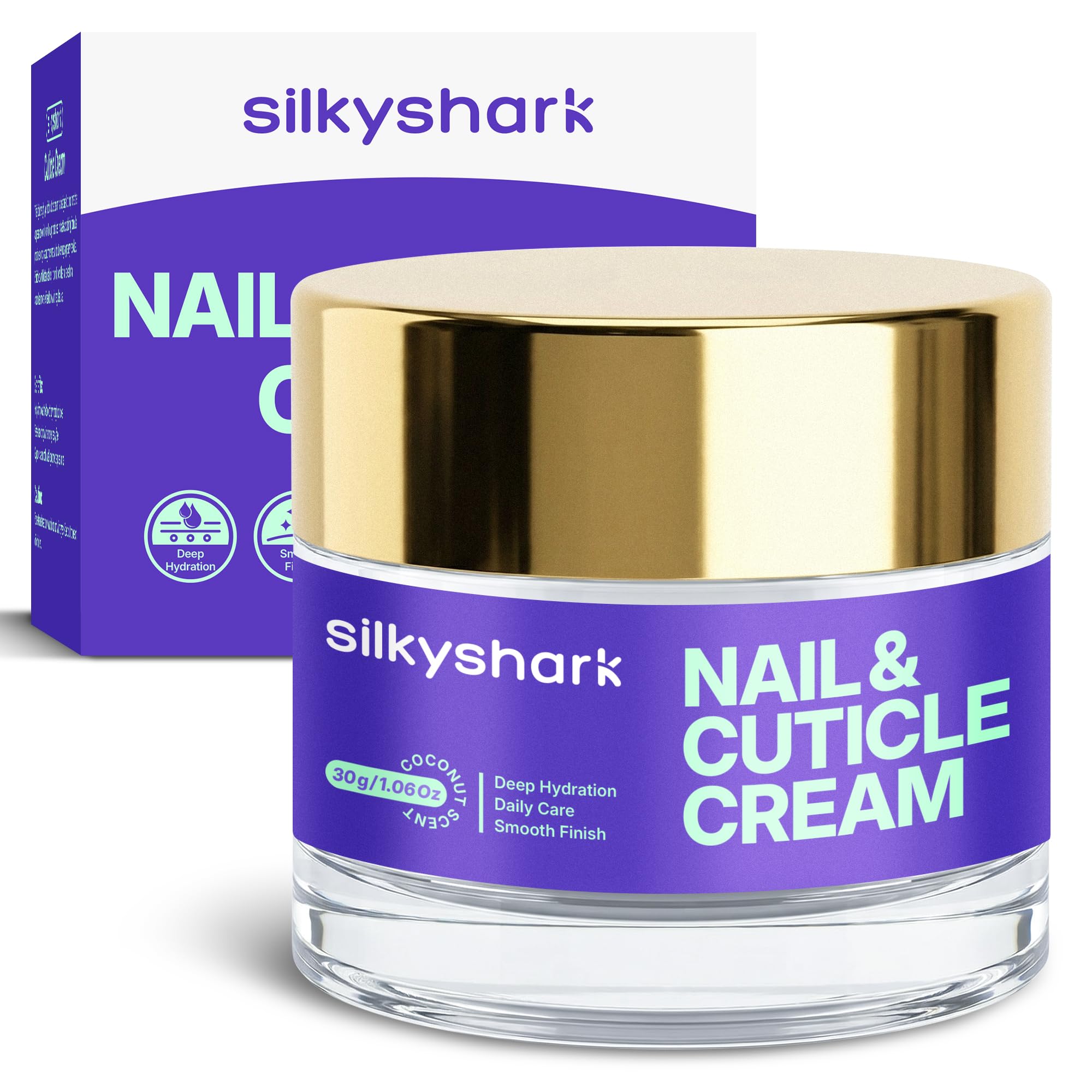 SilkyShark Cuticle Cream for Dry Damaged Cuticles, Cuticle Balm, Nail Care Treatment with Jojoba Oil & Shea Butter, Moisturizing Cuticles Conditioner for Weak Split Cracked Nails, Daily Hand Care
