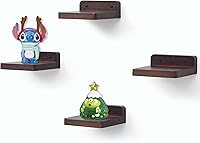 Vista 15 de Estantes flotantes pequeños, repisas de exhibición, juego de 6 mini estantes, estante de madera rústica para dormitorio, sala de estar, cocina