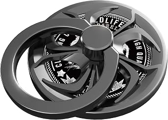 Finger Ring Stand, 360 Rotation Spinner Mobile Cell Phone Ring Stand Holder with Grip Kickstand Universal [Washable/Reusable] for Phone/Pad/Note/Tablets etc Silver
