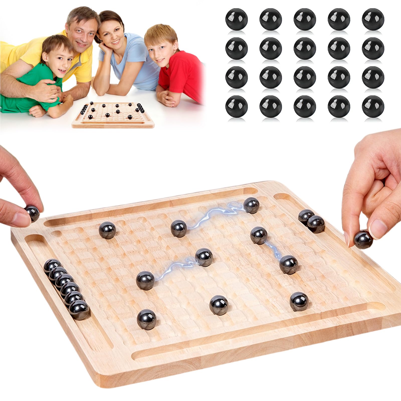 Gra w Szachy Magnetyczne, Magnetyczna Gra w Szachy z 20 Magnetycznymi Figurkami, Drewniana Gra w Szachy Magnetyczne, Edukacyjna, Interaktywna i Zabawka Rodzinna dla Dzieci i Dorosłych