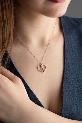 NEREZE 925 Ayar Gümüş Rose Kaplama Sonsuzluk Kalp Kolye