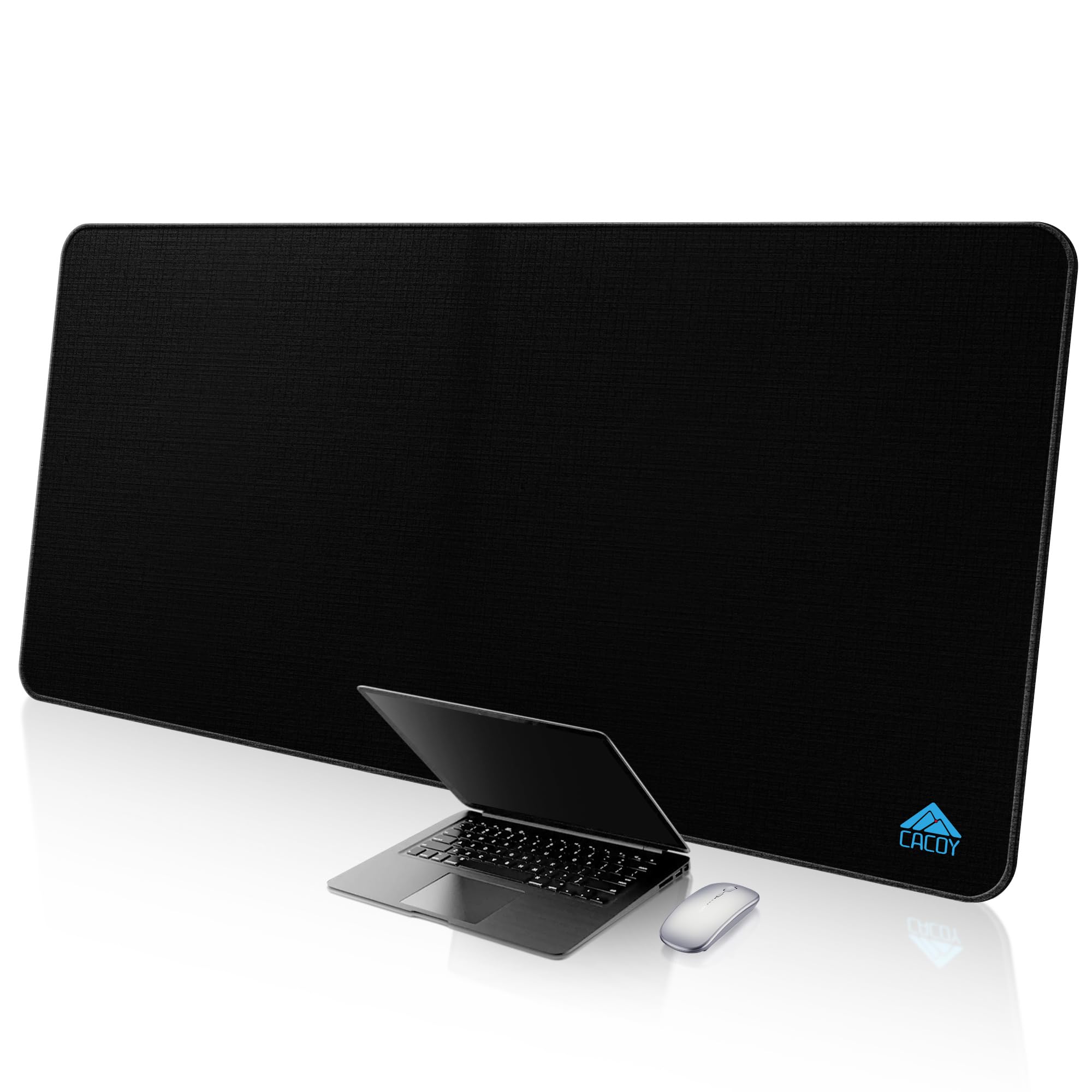 Cacoy 59"x27.5" Large Gaming Mouse Pad XXXL, Extended Mega Size Professional Mouse Mat Desk Mat for Full Desk, Non-Slip Mousepad with Special-Textured Surface, Anti-Fray Stitched Edges Desk Pad, Black