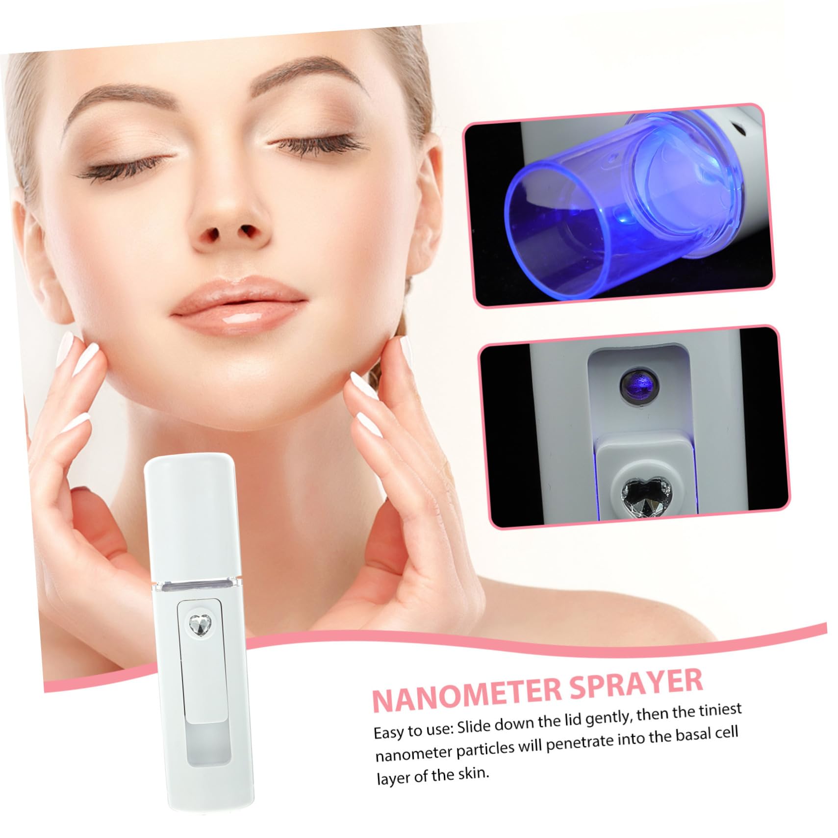 SOESFOUFU Nano Mist Sprayer for Face Nano Mist Spray Skincare Rechargeable 15ml Storage Portable