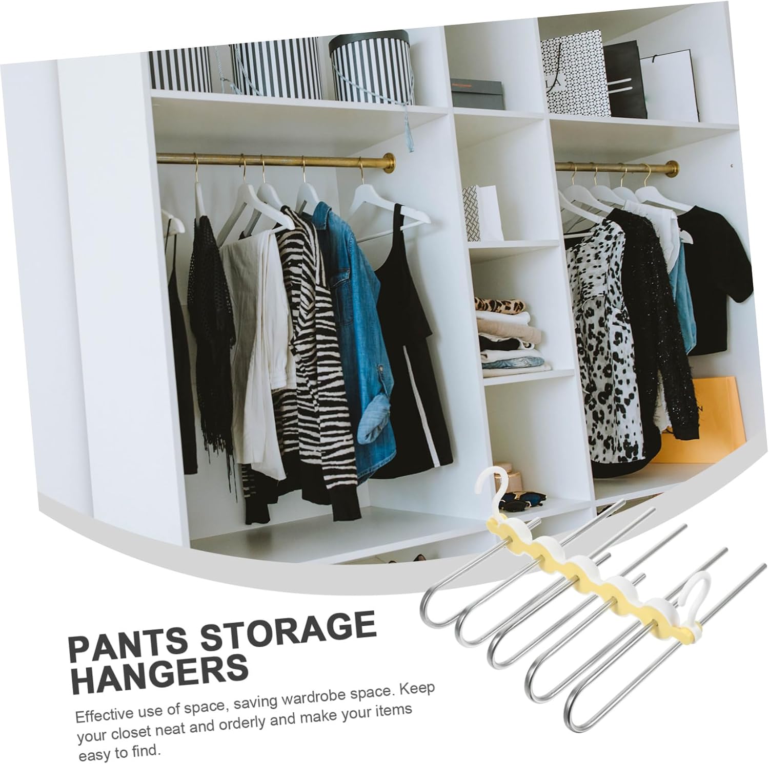 Stainless Steel Multi-Layer Pants Hanger Closet Organizer Space-Saving Hanger for Jeans