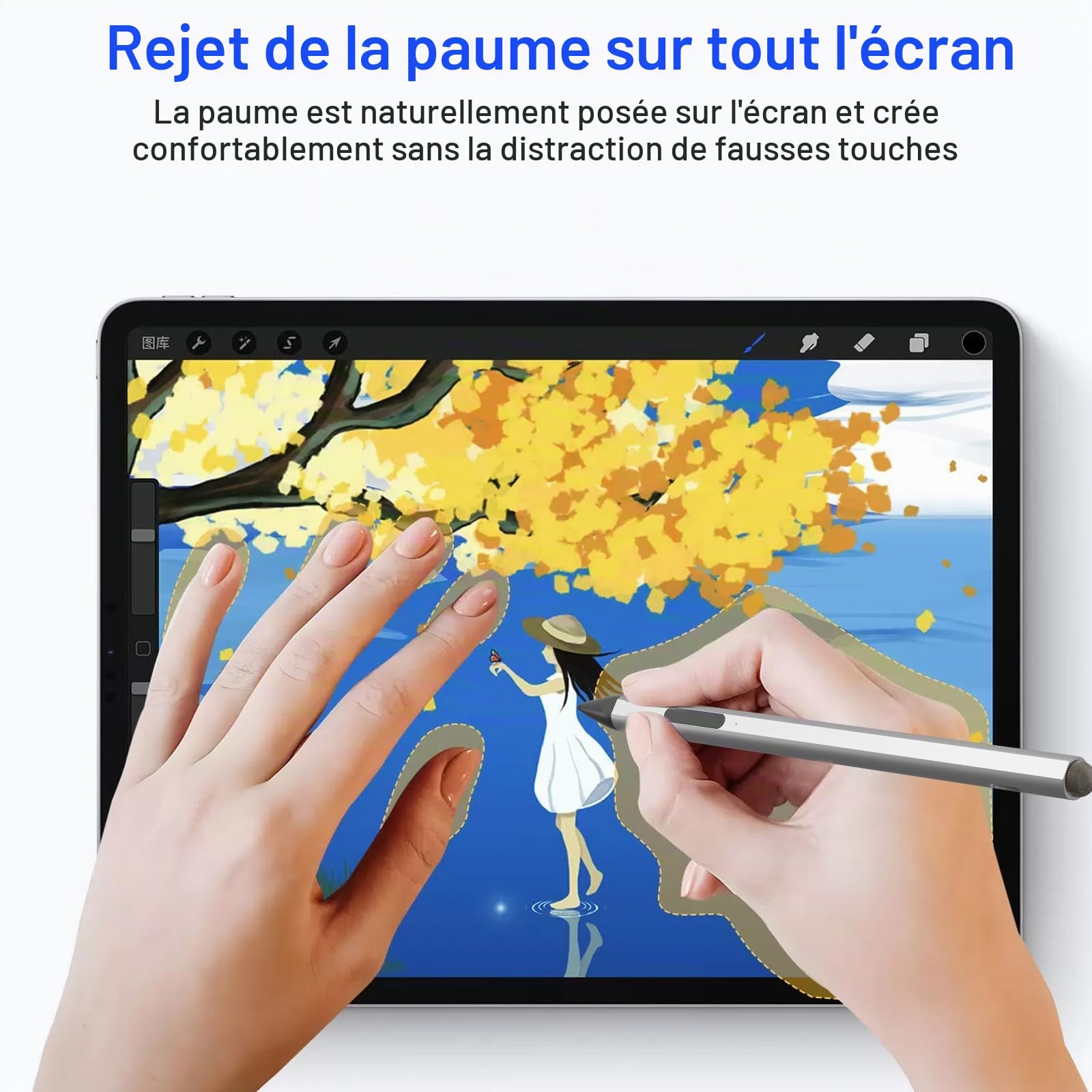 Surface Pro Pencil - Stylet pour Surface Pro 12/11/9/10/8/X/7/6/5/4/3 avec 4 Pointes, 4096 Finest Control, Palm Rejection, Surface Stylus pour Surface Go 3/Go 2/Book/Laptop 5