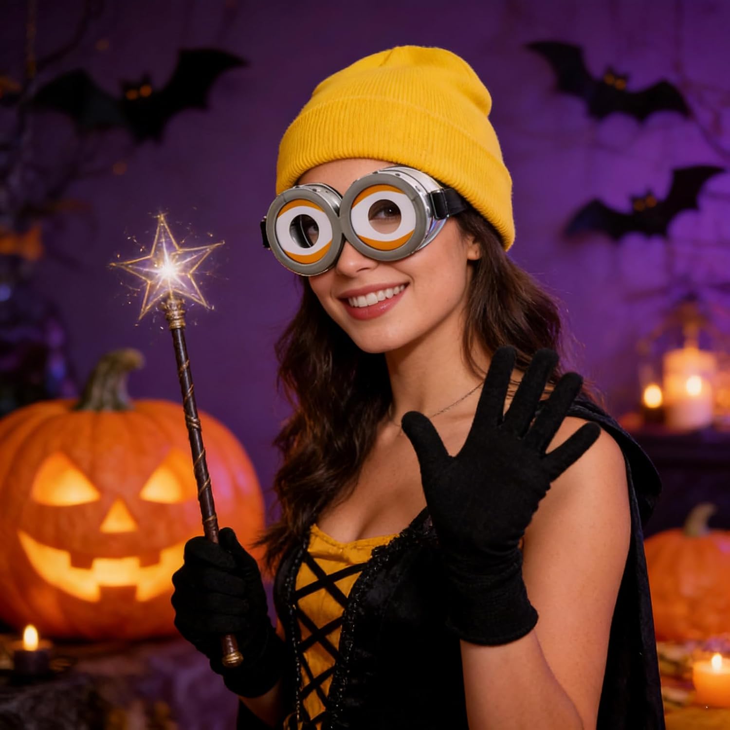 Halloween Costume Accessories Adults Yellow Beanie Hat - Image 8