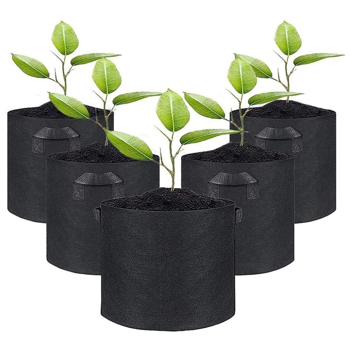 König Design 30 x 10L Pflanzsack de tela no tejida – Juego de 30 bolsas de 10 l de 300 g/m² de fieltro y tela no tejida – Macetas para balcón, terraza, invernadero y jardín