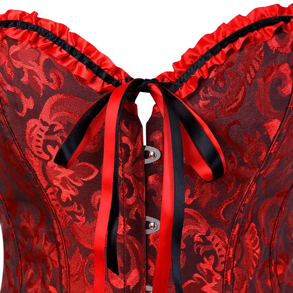 Grebrafan Corset Broderie Mariage Bustier Classique Grande Taille