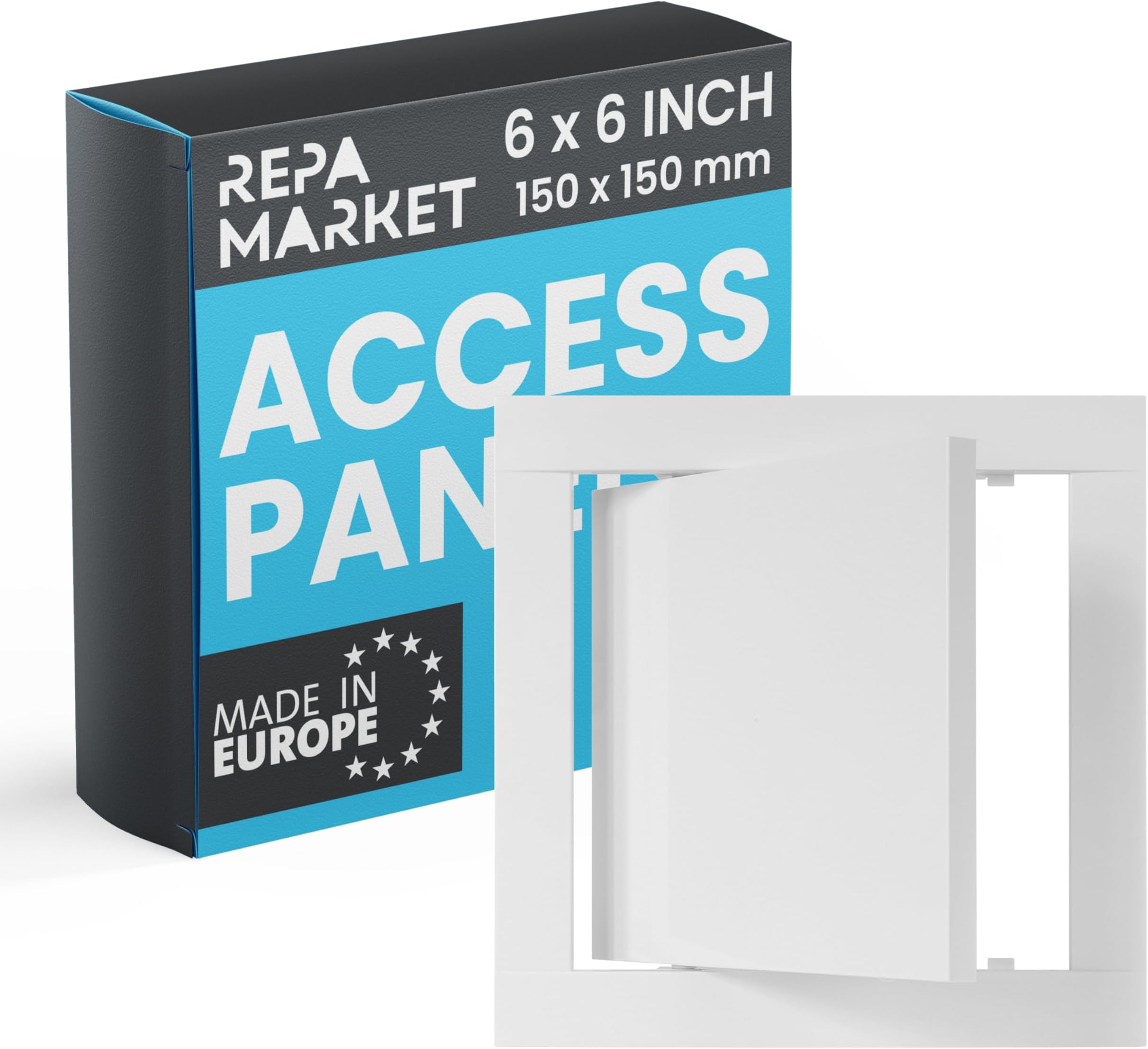 6" x 6" White Plastic Access Panel Opening Flap Cover Plate - Plumbing, Electricity, Alarm Wall Access Panel for Drywall - Box Door Lock - Door Latch - Size/Color (6 x 6, White)