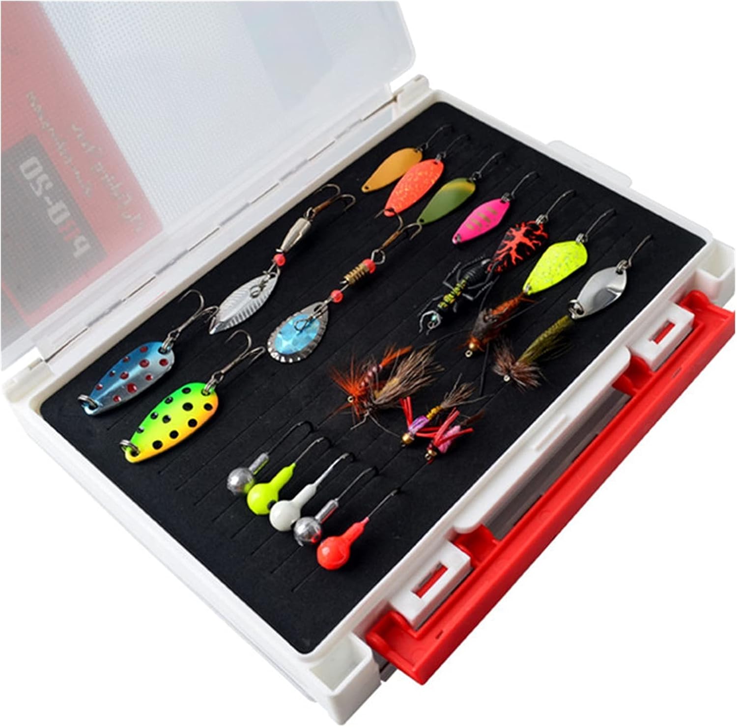 Storage Boxes and Trays Multi Compartments Fishing Tackle Box Multifunctional ABS Plastic Fishing Box Bait Tackle Lures Hooks Storage Case with Removable Divider (Color : Red)