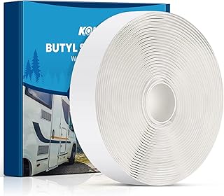 Kohree Butyl Tape White 1 Pack, 1/8" x 3/4" x 30 ft, Butyl Sealant Tape RV Putty Rubber Seal Tape Leak Proof for RV Repair, Window, Boat Sealing