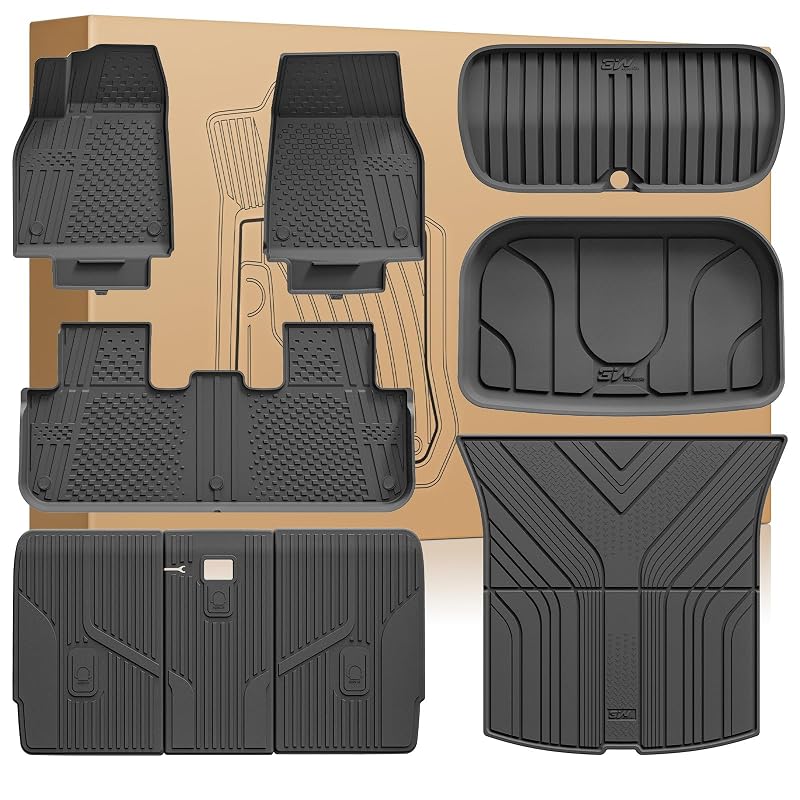 Kit de Tapetes Automotivos 3W em TPE para Tesla Model Y Juniper 2025–2026, Interior e Porta-Malas, 9 Peças
