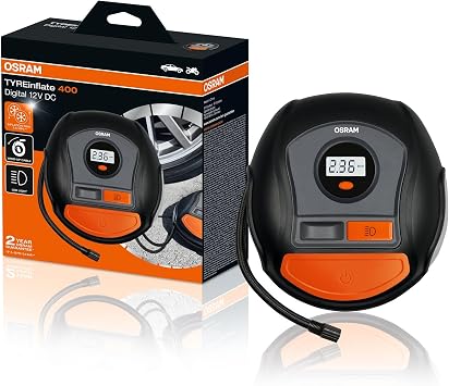 OSRAM Digital Tire Inflator Pump TYREinflate oti400,12V DC, LED Light, 2 Years Warranty