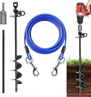 Heavy Duty Dog Tie Out Cable and Stake image