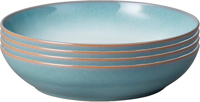 Denby 123049944 Azure Haze 4 Piece Pasta Bowl Set