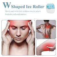Vista 4 de Rodillo de hielo para cara, rodillo de hielo para el cuidado de la piel, rodillo de ojos 2 en 1 masajeador facial para ojos hinchados, alivio