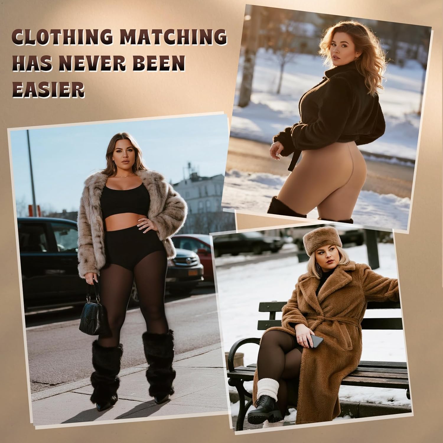 HONGTEYA Plus Size Fleece Lined Tights Women, Winter Warm Thermal Tights Fake Translucent Pantyhose Sheer Leggings ﻿ - Image 6