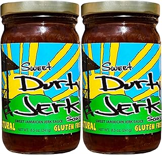 Durty Jerk Sweet Jamaican Jerk Sauce - BBQ Sauce Crafted with Bold Jerk Spice, Natural Peppers & A Hint of Citrus for Balanced Heat- Blended with Bold Hot Sauce to Elevate Grilling, Roasting & Dipping