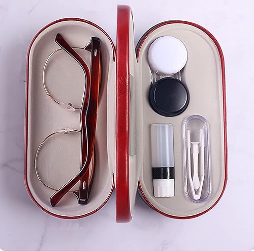 Miniatura 9 de Estuche para lentes de contacto 2 en 1 con espejo, estuche portátil de doble cara para lentes - Pinzas y aplicador incluidos, perfecto para viajes