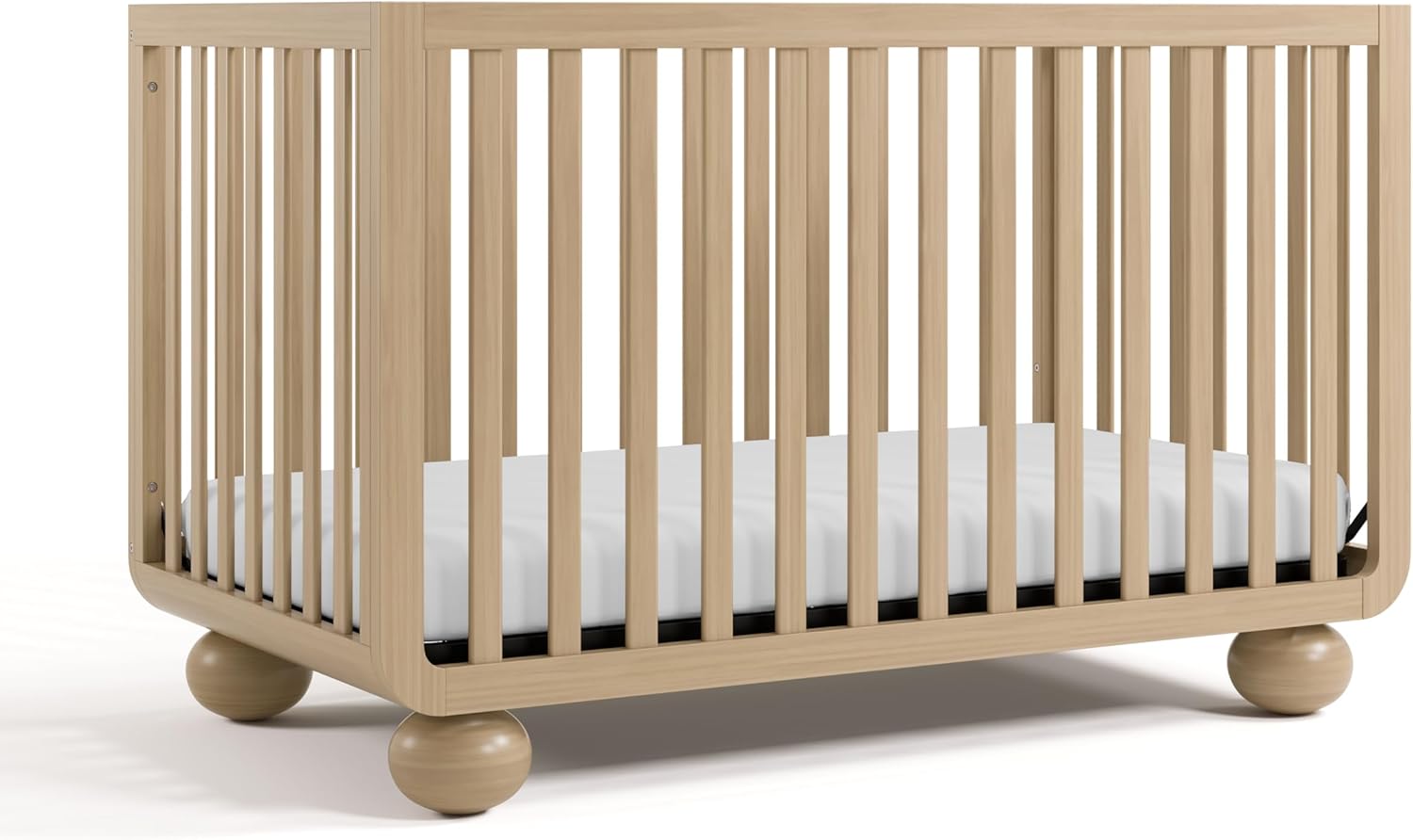 Storkcraft Amalfi 5-in-1 Convertible Crib with Toddler Guardrail (Driftwood) – GREENGUARD Gold Certified, Toddler Bed Conversion Kit Included, Fits Standard Crib Mattress, Converts to Full Bed