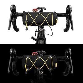 Rhinowalk Bike Handlebar Bag Bicycle Front Bag Shoulder Bag Storage Bag with Shoulder Strap for Road Mountain Bike Cycling Travel (Black+Yellow)
