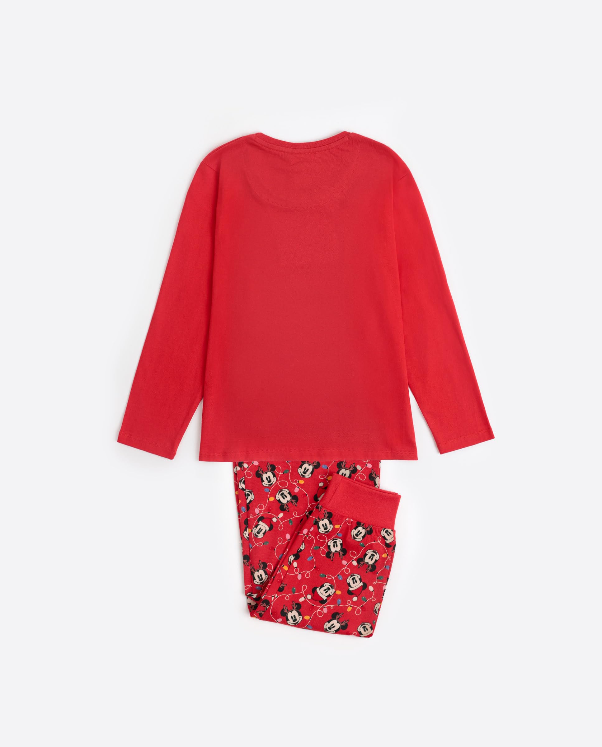 Disney Pigiama Bambina Natalizio in Caldo Cotone Non Felpato Art. 62689 (IT, età, 12 Anni, Regular, Rosso)