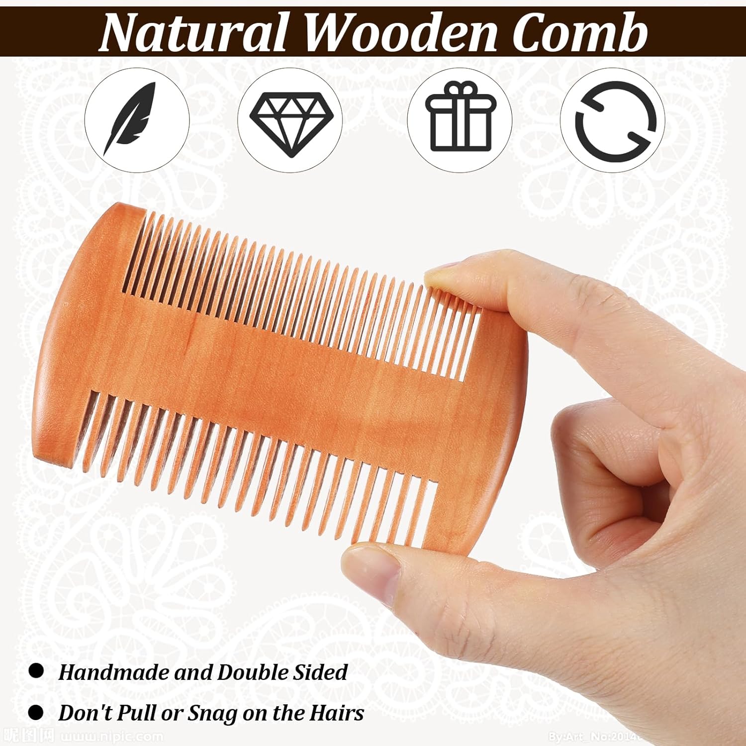 6 Sets Grooming Kit for Men - Natural Boar Bristle Brush, Pear Wood Dual-Sided Wide Tooth Comb, and Travel Pouch (Oval Shape) for Beard Care