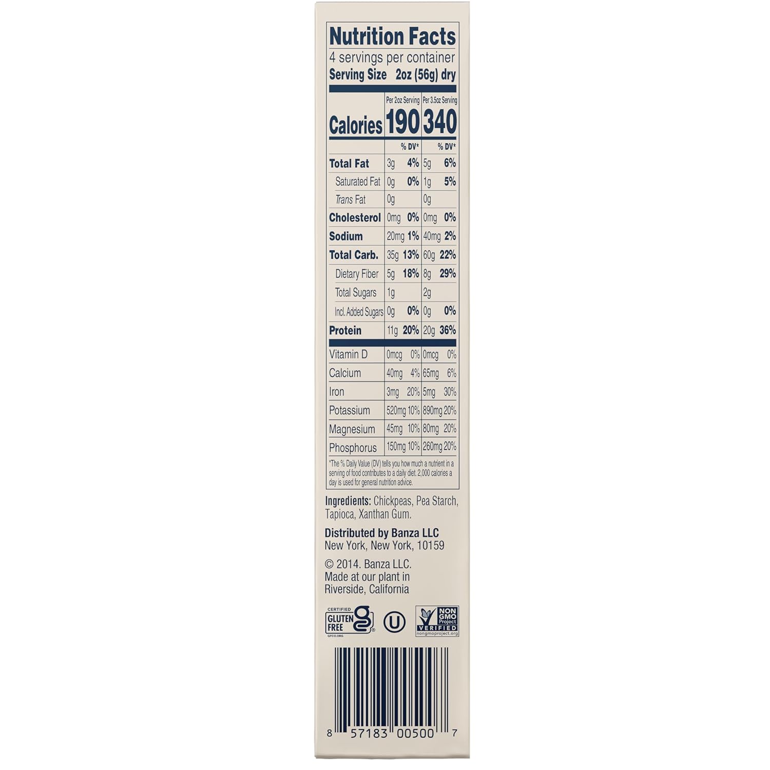 Banza Gluten-Free Chickpea Pasta, Elbows 23g Protein | Lower Carb | High Fiber | High Protein | Plant Based Pasta | 8oz (Pack of 6)