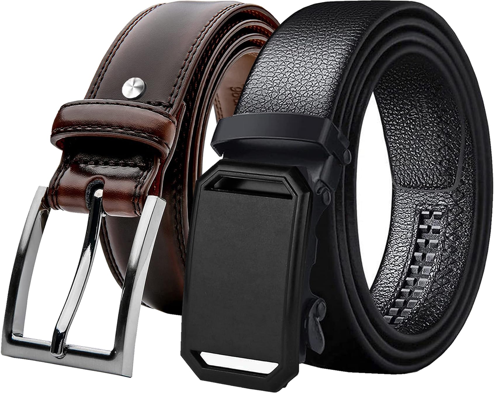 zoro Men's Belt Combo | Pack of 2 | Vegan Leather Belts | Black+Brown | Sizes 30-44-picture-40