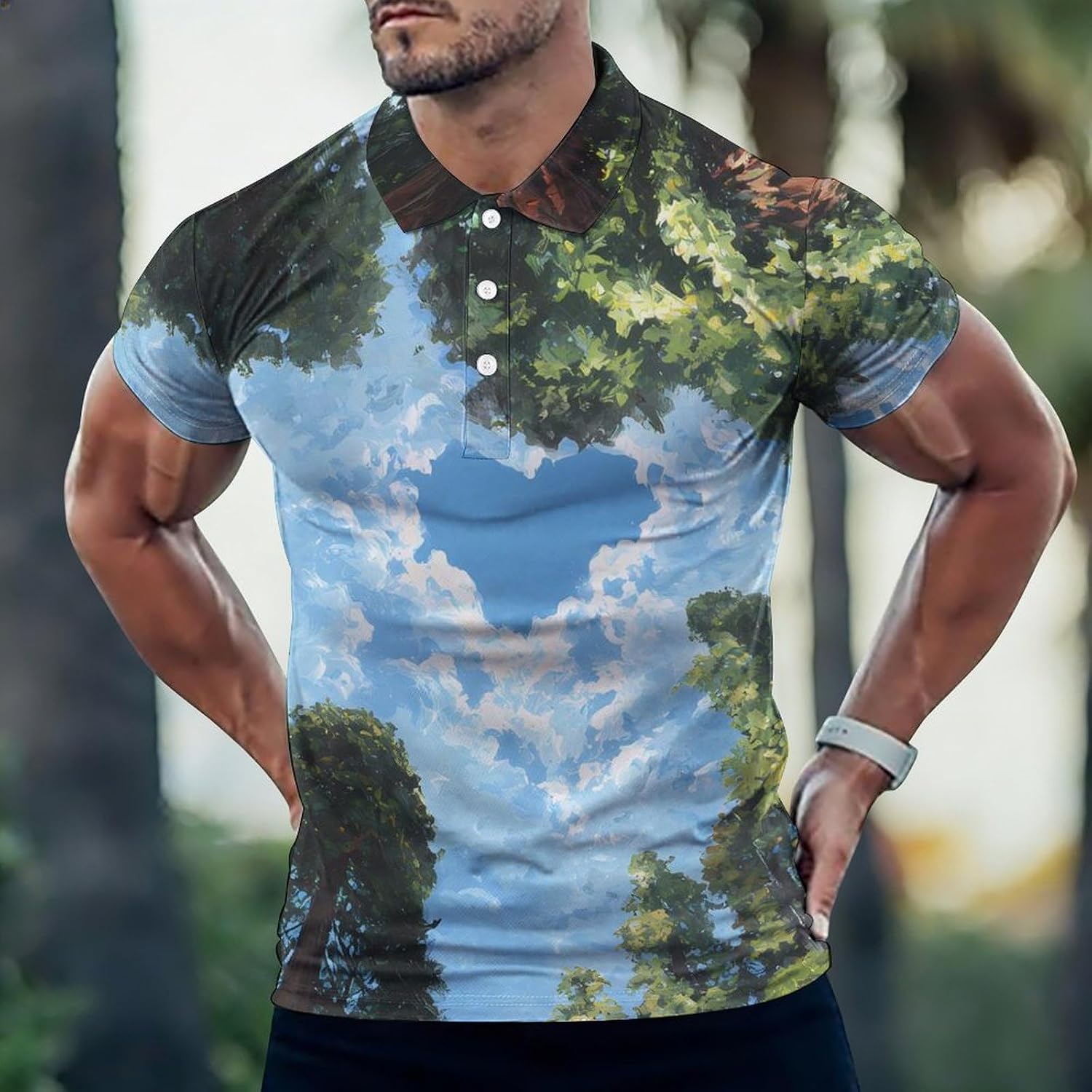 Love is in The Trees Golf Polo Shirts for Men Casual T Shirts 5X-Large