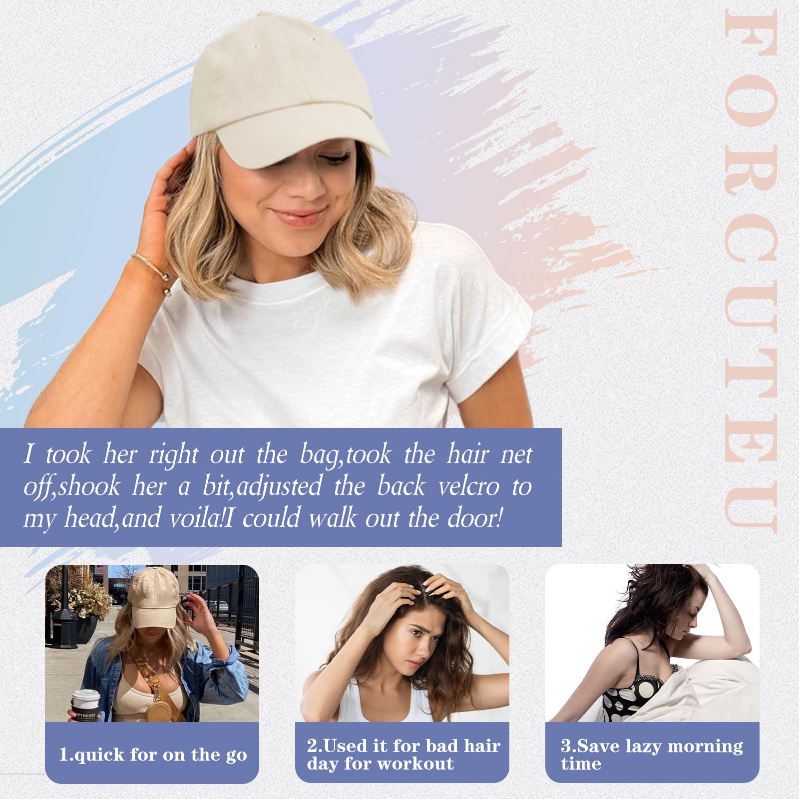 Amazon.com : Hat Wigs for Women Baseball Cap with Hair 