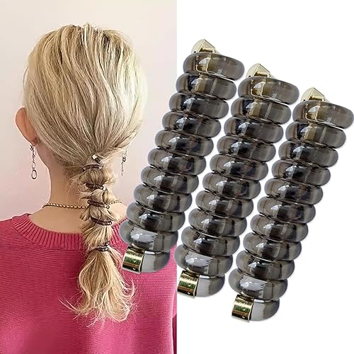 Banda de pelo en espiral trenzada, elegante cable de teléfono, bobinas para el cabello, sin arrugas, soportes para cola de caballo para mujeres y