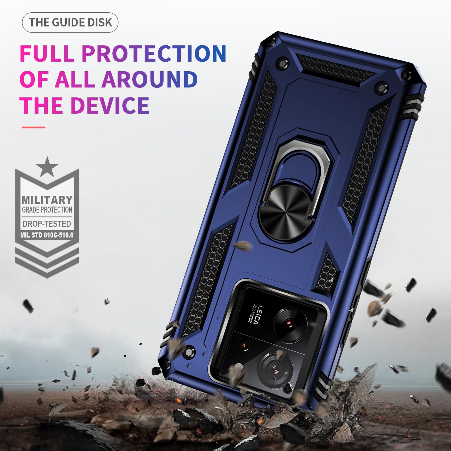 Dedux Cover Custodia Compatibile con Xiaomi Redmi Note 14 PRO 5G / Note 14 PRO+ [Tough Armor Series] Robusto Pannello Posteriore PC AntiGraffio + Paraurti Antiurto TPU + Pratico cavalletto. Nero