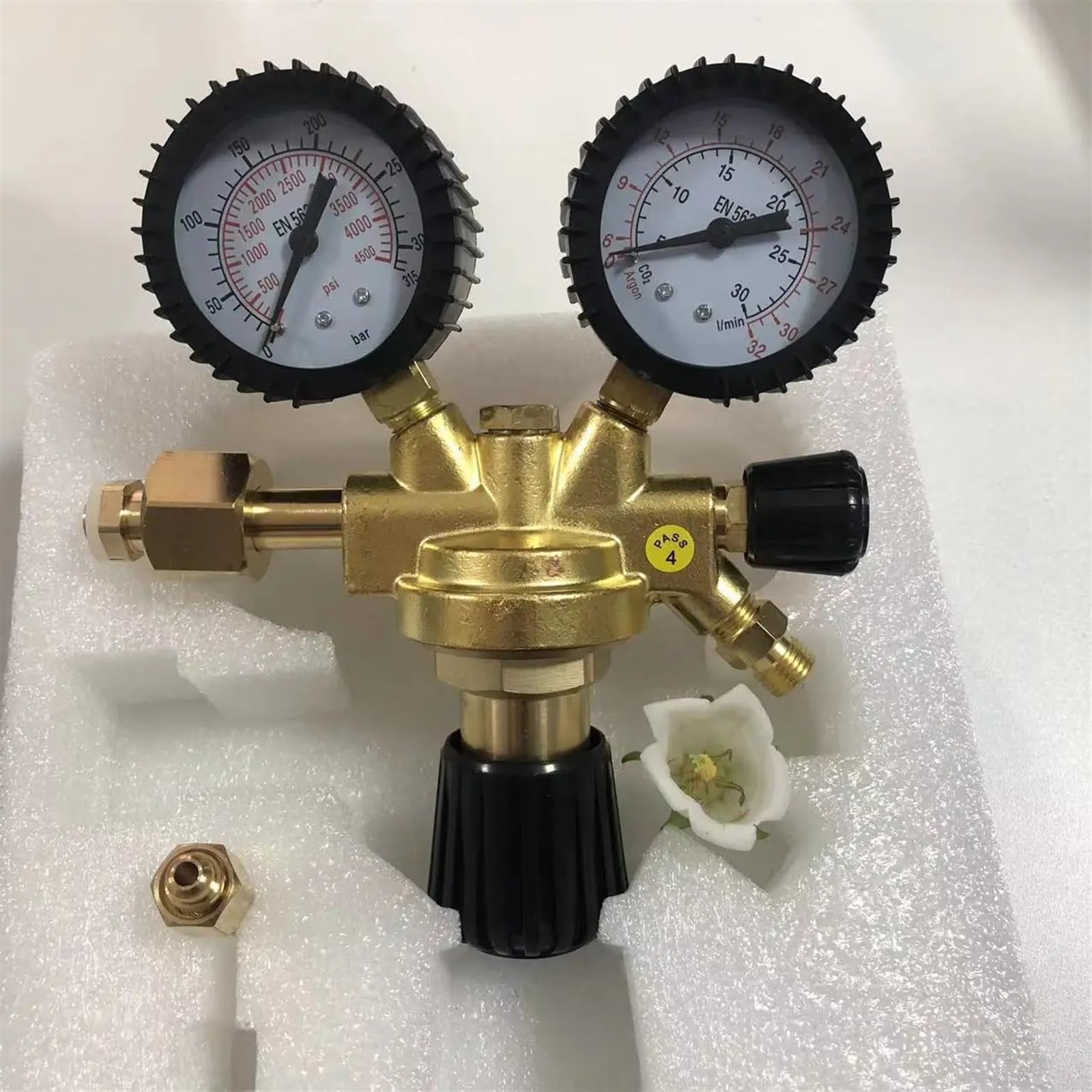 Argon CO2 Welding Twin Gauge Gas Bottle Pressure Regulator Reducer High Accuracy Tool Accessories Mini Mig Tig Durable Home