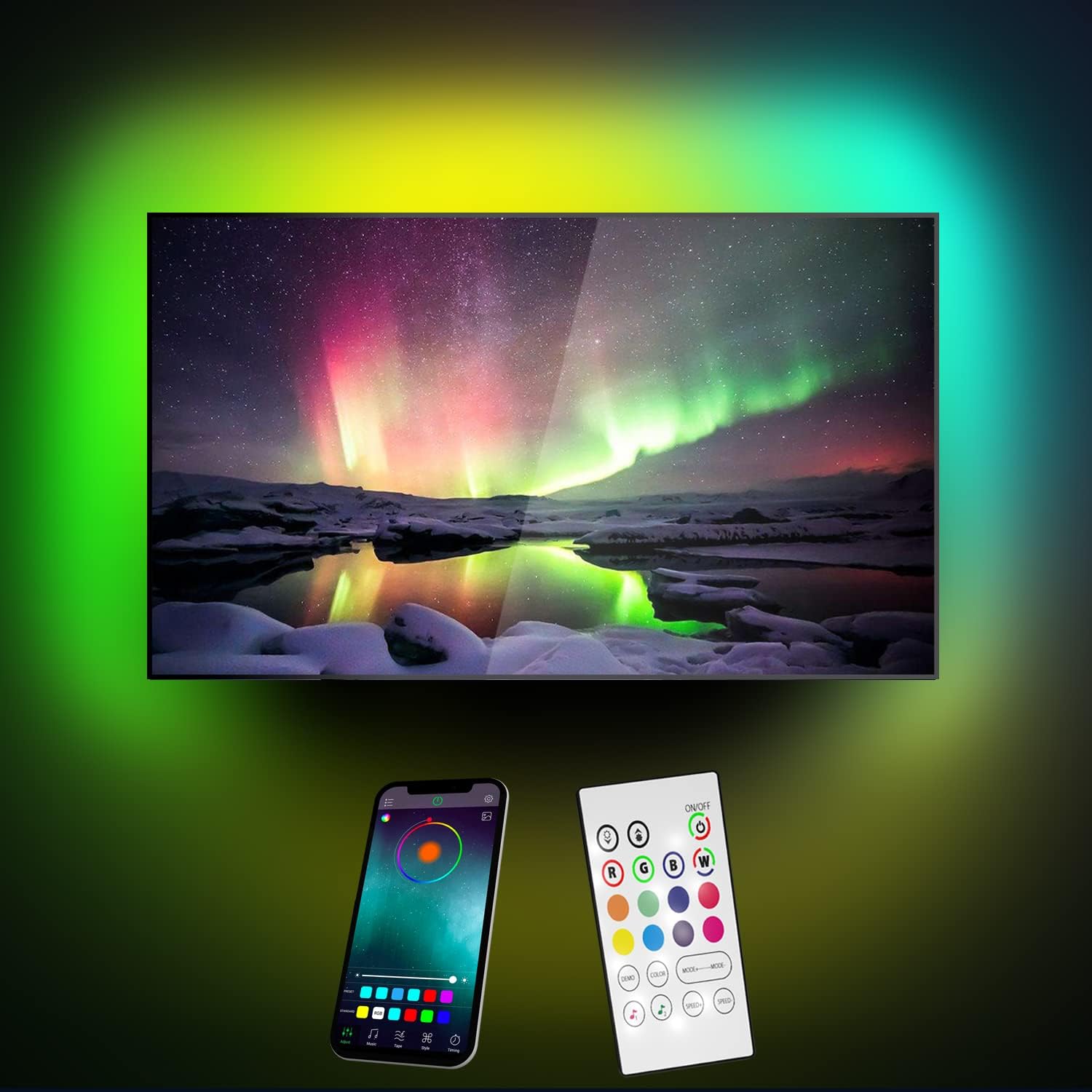 LED Strip Light 9.8Ft Music RGB USB Powered with APP Control, Backlight Kit for Flat Screen TV/PC