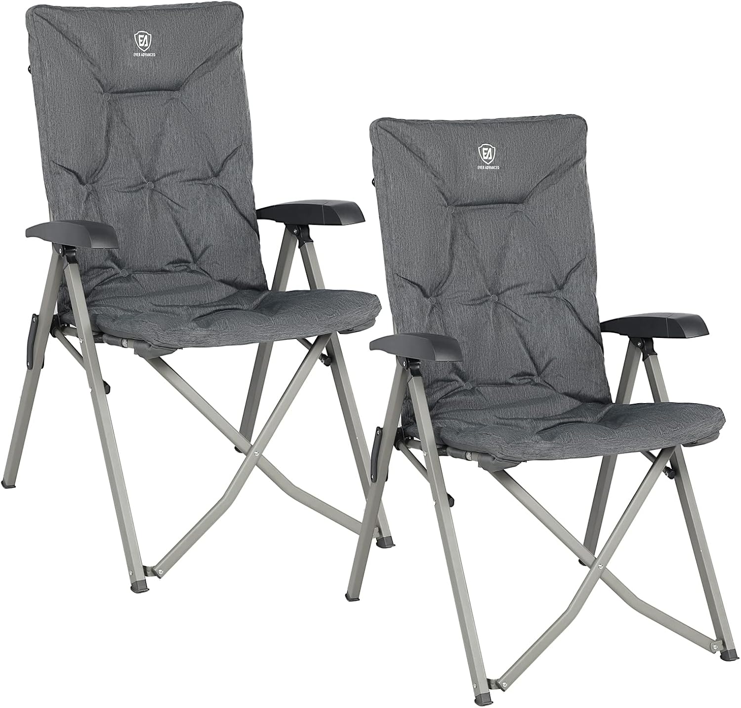 EVER ADVANCED Luxury Camping Chairs 2 Set for Adults Heavy Duty