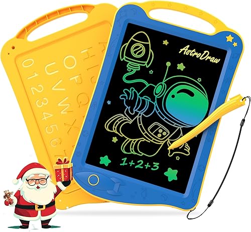 HOMESTEC Astrodraw - Bloc de dibujo de juguete, tableta de escritura LCD colorida para niños, tablero de garabatos para niños pequeños de 3, 4, 5, 6