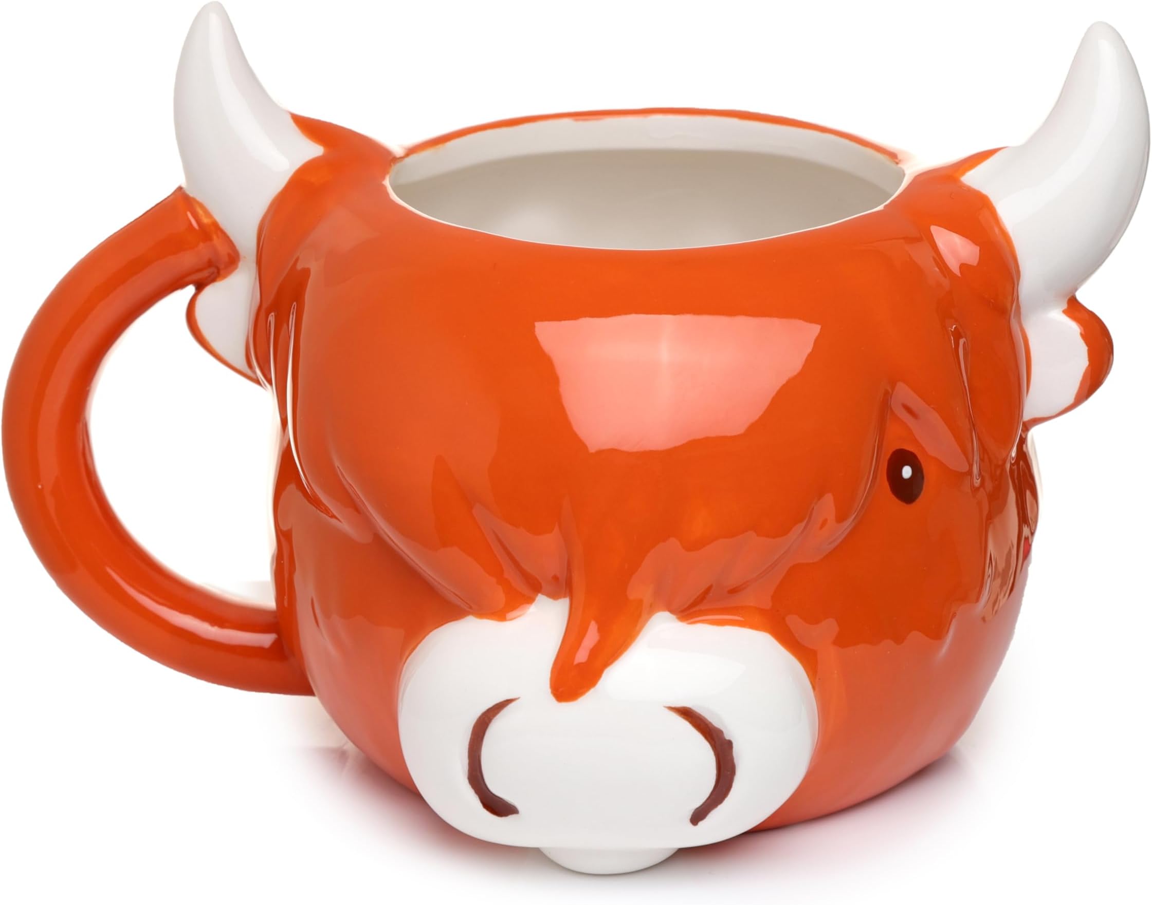 Highland Coo Cow Head Ceramic Shaped Tea Coffee Mug - Funny Home Accessories - Cute Gifts for Girlfriend - Large Mugs for Men Women Hot Drinks Cute Cups Presents Secret Santa Gift Cup Set