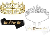 Vista 35 de Corona de princesa para mujer, tiaras de reina de cristal para niñas, accesorios para el cabello de novia, regalos para cumpleaños, boda