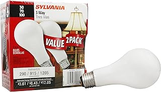 SYLVANIA Incandescent 3-Way A21 Light Bulb, 30W/70W/100W, 3-Contact Medium Base, 2700K Soft White - 2 Pack (15944)