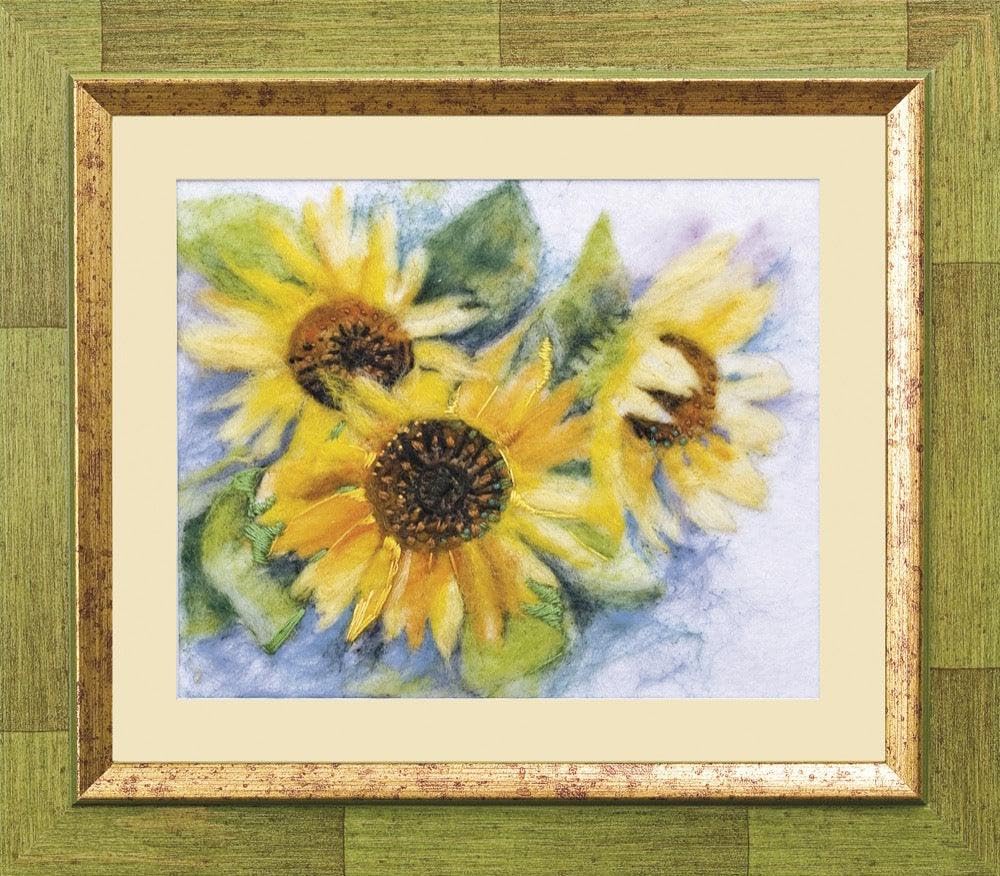 Wizardi Beginner Needle Felting Kit for Adults - Refinement. Floral Felting Kit 6.89x13.78 Inches. Felting Tools. Wool Felting Supplies. Felt Crafts. Wool Felt. V-99C Charivna Mit