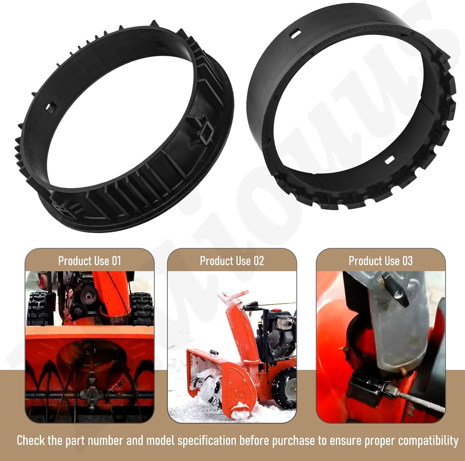 337227MA 585193MA Inner & Outer Retainer Ring Compatible with Murray B&S Craftsman Retaining Ring Outer and Inner Snowblower Chute, Replaces 585193