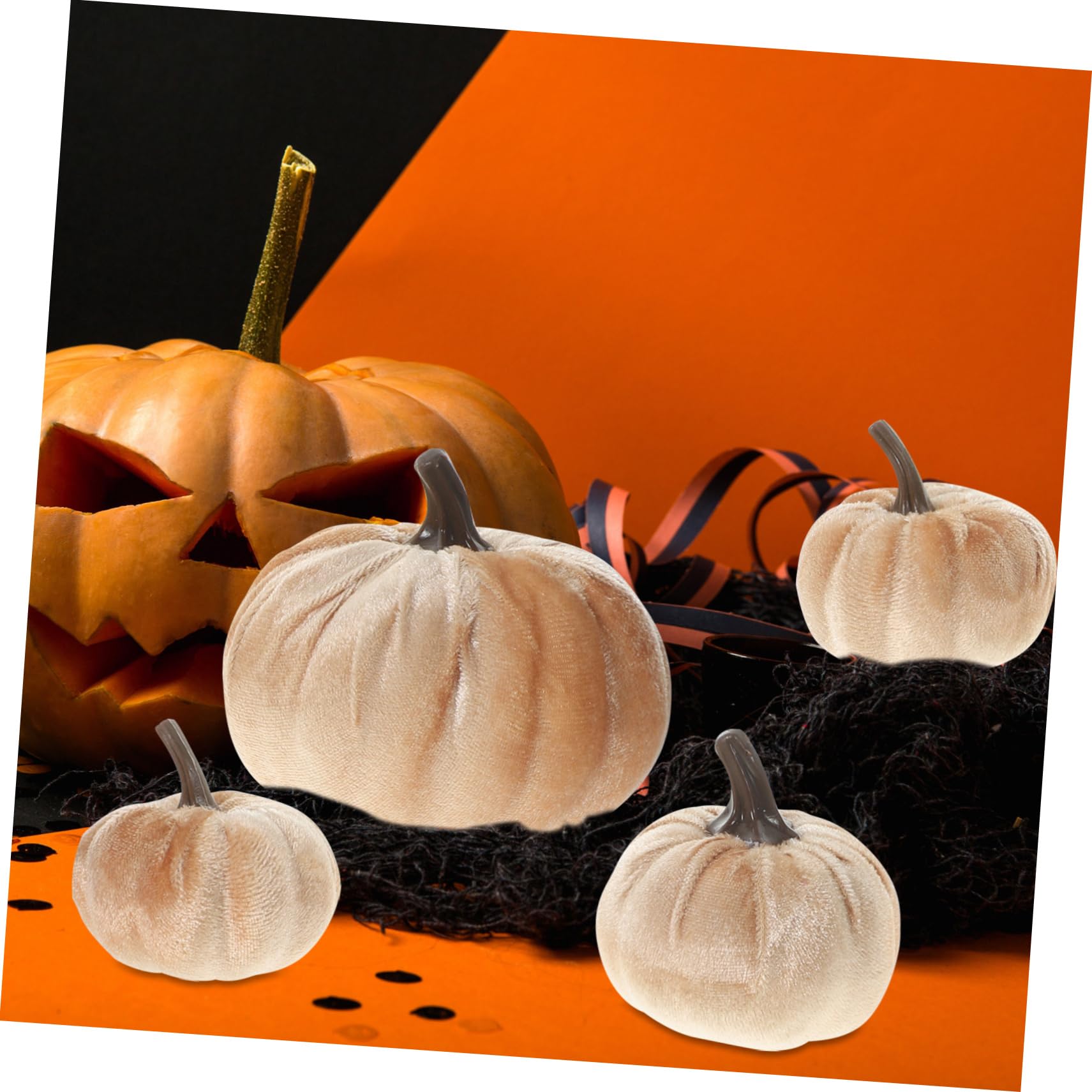 Alipis 3 Sätze Teiliges Set Künstliche Kürbisse Herbstliche Dekoration Für Halloween Und Erntedankfest Realistische Samt Pumpkin Modelle Für Tisch Und Partygestaltung 12 Stück * 3