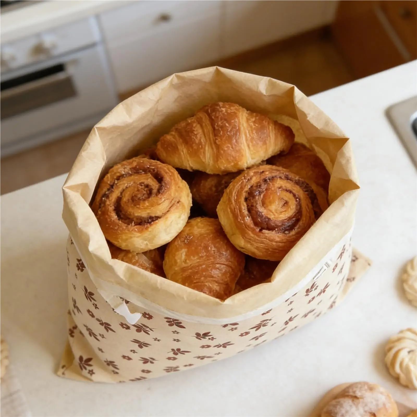Brotbeutel aus Leinen Leinen Brotbeutel Bienenwachs Doppelfutter Teig Organizer